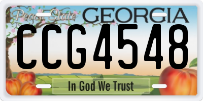 GA license plate CCG4548
