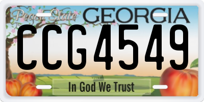 GA license plate CCG4549