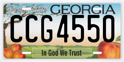 GA license plate CCG4550