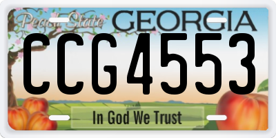 GA license plate CCG4553