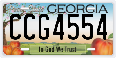 GA license plate CCG4554