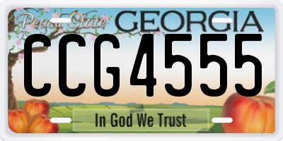 GA license plate CCG4555
