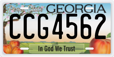 GA license plate CCG4562