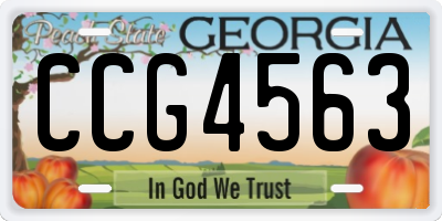 GA license plate CCG4563