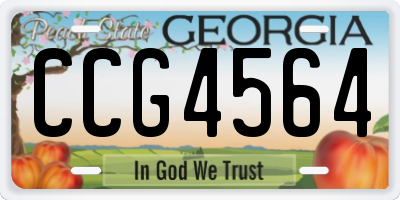 GA license plate CCG4564