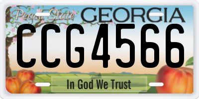GA license plate CCG4566