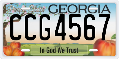 GA license plate CCG4567