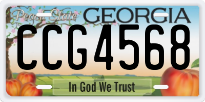 GA license plate CCG4568