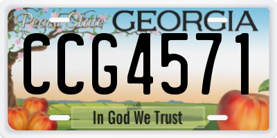 GA license plate CCG4571