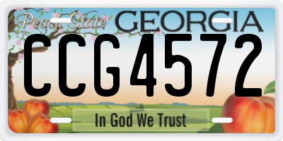 GA license plate CCG4572