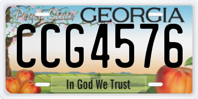 GA license plate CCG4576