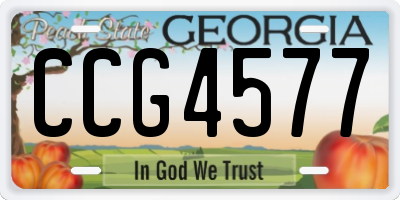 GA license plate CCG4577