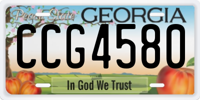 GA license plate CCG4580