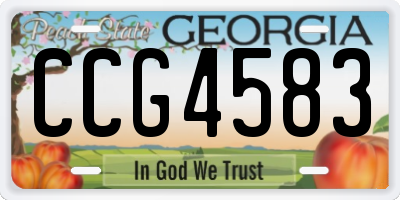 GA license plate CCG4583