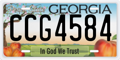 GA license plate CCG4584