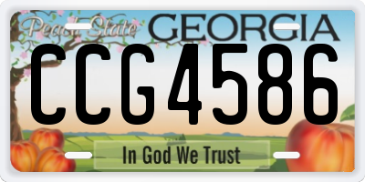 GA license plate CCG4586