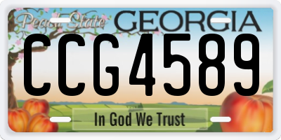 GA license plate CCG4589