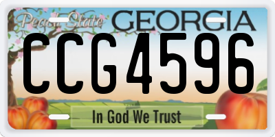 GA license plate CCG4596