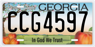 GA license plate CCG4597