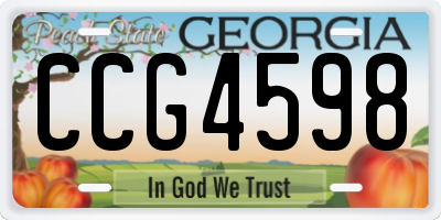 GA license plate CCG4598