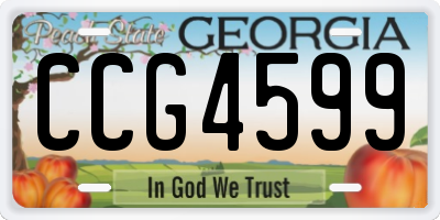 GA license plate CCG4599