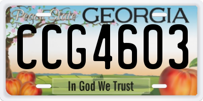 GA license plate CCG4603