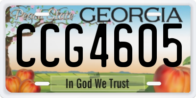 GA license plate CCG4605