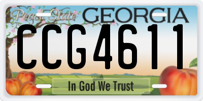 GA license plate CCG4611