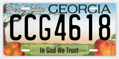 GA license plate CCG4618