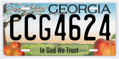 GA license plate CCG4624