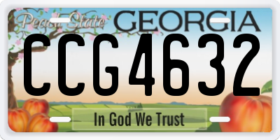 GA license plate CCG4632
