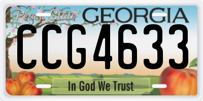 GA license plate CCG4633