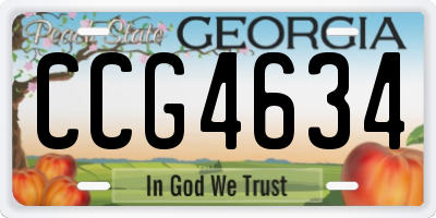 GA license plate CCG4634