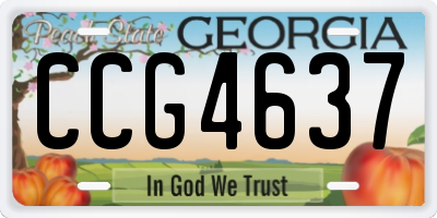GA license plate CCG4637
