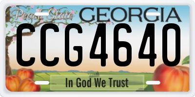 GA license plate CCG4640
