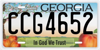 GA license plate CCG4652