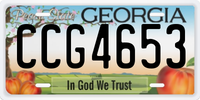 GA license plate CCG4653