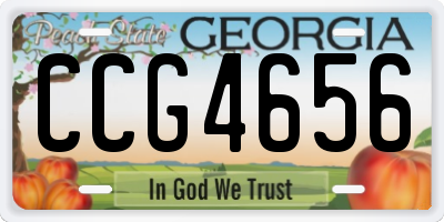 GA license plate CCG4656