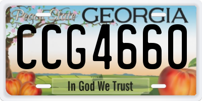 GA license plate CCG4660