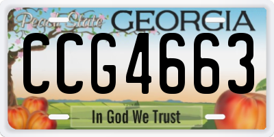 GA license plate CCG4663