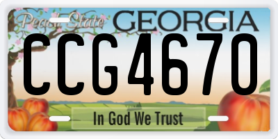 GA license plate CCG4670