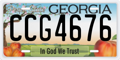 GA license plate CCG4676