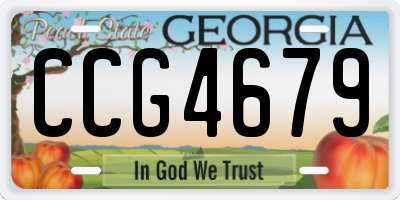 GA license plate CCG4679
