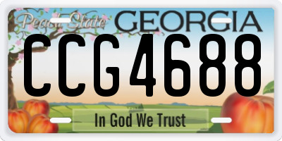 GA license plate CCG4688