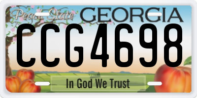 GA license plate CCG4698