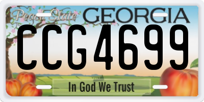 GA license plate CCG4699