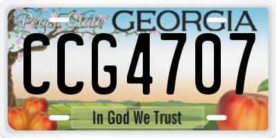 GA license plate CCG4707