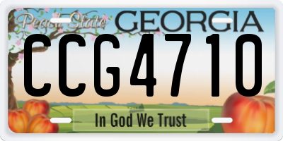 GA license plate CCG4710