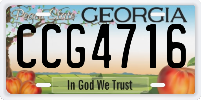 GA license plate CCG4716