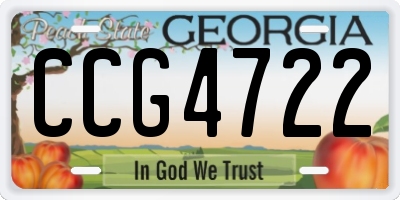 GA license plate CCG4722